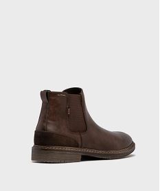 chelsea boots avec empiecement au talon homme - mario baldano marron fonceH326301_4
