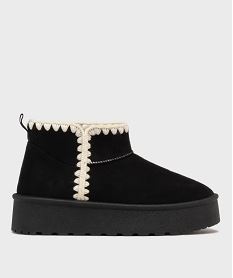 GEMO Boots fourrés sur semelle crantée femme - 5 Miles noir standard