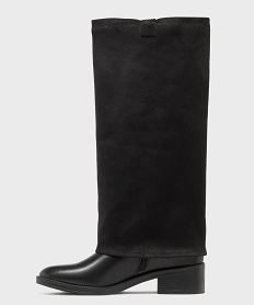 bottes cavalieres 2-en-1 avec guetres en suedine amovibles femme noir standardH328701_3