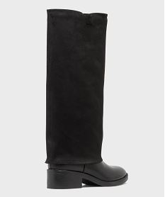 bottes cavalieres 2-en-1 avec guetres en suedine amovibles femme noir standardH328701_4