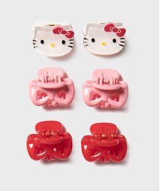 GEMO Mini-pinces crabe pour les cheveux motif chat fille (lot de 6) - Hello Kitty rouge standard