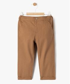 pantalon en lin et coton bebe garcon marron standardH331901_4