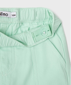 bermuda en coton a taille elastiquee bebe garcon vert standardH332101_2