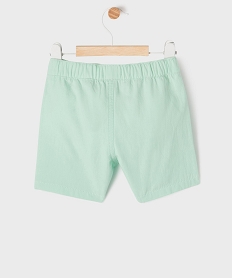 bermuda en coton a taille elastiquee bebe garcon vert standardH332101_3
