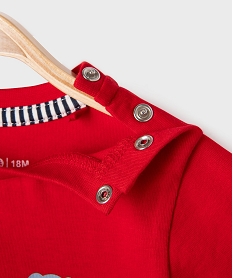 tee-shirt manches courtes avec logos et inscriptions bebe - lulucastagnette rouge standardH332301_3