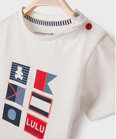 tee-shirt manches courtes avec drapeaux bebe - lulucastagnette blancH332401_2