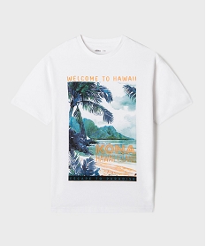 GEMO Tee-shirt manches courtes avec motif garçon blanc standard
