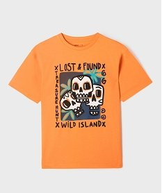 GEMO Tee-shirt manches courtes avec motif garçon orange standard