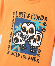 tee-shirt manches courtes avec motif garcon orange standard tee-shirtsH333101_2