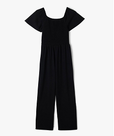 GEMO Combinaison pantalon en viscose avec buste smocké fille noir standard