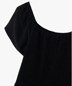 combinaison pantalon en viscose avec buste smocke fille noir standardH334101_2