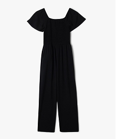 combinaison pantalon en viscose avec buste smocke fille noir standardH334101_4