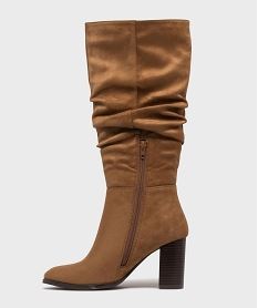 bottes en suedine avec tige drapee femme - follow me orangeH340701_3