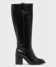 GEMO Bottes cavalières à talon haut femme noir standard