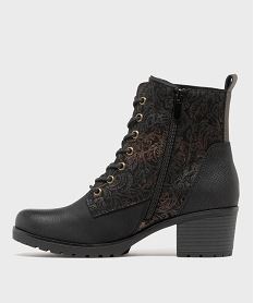 bottines a talon a doublure chaude zip et lacets femme noir standardH346901_3