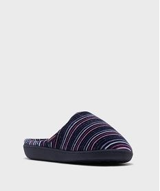 chaussons mules a rayures et paillettes femme - isotoner bleuH348701_2