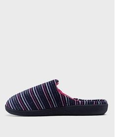chaussons mules a rayures et paillettes femme - isotoner bleuH348701_3