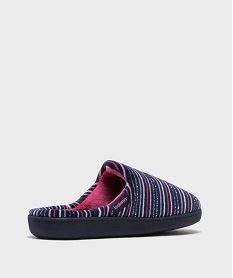 chaussons mules a rayures et paillettes femme - isotoner bleuH348701_4