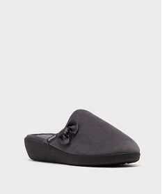 chaussons mules en velours a talon compense femme - isotoner grisH349301_2
