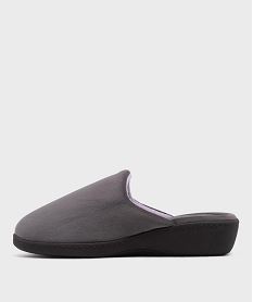 chaussons mules en velours a talon compense femme - isotoner grisH349301_3