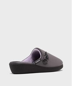 chaussons mules en velours a talon compense femme - isotoner grisH349301_4