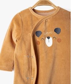 pyjama dors-bien en velours fermeture devant bebe marron standardH585601_3