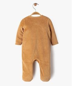pyjama dors-bien en velours fermeture devant bebe marron standardH585601_4