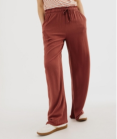 GEMO Pantalon large en viscose froissée femme[MISSING] Rouge