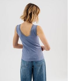 debardeur avec col v en dentelle femme bleu grise debardeursI724301_3