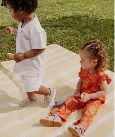 GEMO Pantalon fluide avec taille élastique bébé fille Orange