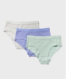 GEMO Shorty en maille côtelée avec ceinture fantaisie fille (lot de 3) Multicolore