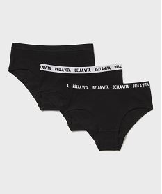 GEMO Shorty en maille côtelée avec ceinture fantaisie fille (lot de 3) noir standard
