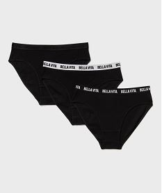 GEMO Culottes en maille côtelée avec ceinture fantaisie fille (lot de 3) noir standard