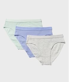 GEMO Culottes en maille côtelée avec ceinture fantaisie fille (lot de 3) Multicolore