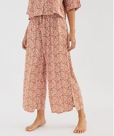 GEMO Pantalon de pyjama fluide imprimé femme Orange