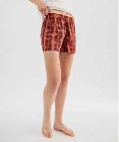 GEMO Short de pyjama imprimé en viscose femme Orange