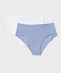 GEMO Shorties en maille côtelée fille (lot de 2) Bleu