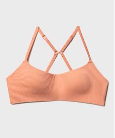 GEMO Soutien-gorge à bonnets moulés en maille côtelée fille rose standard