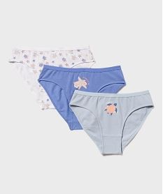 GEMO Culottes en coton stretch motifs marins fille (lot de 3) Bleu