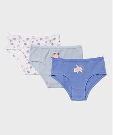GEMO Shorties en coton stretch motifs marins fille (lot de 3) Bleu