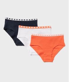 GEMO Shorties en coton stretch avec ceinture à motifs fille (lot de 3) Bleu