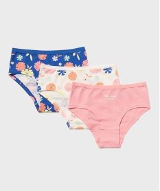 GEMO Shorties en coton stretch imprimés fille (lot de 3) Multicolore