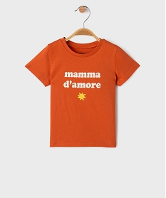 GEMO Tee-shirt manches courtes à message bébé garçon orange standard