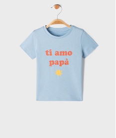 GEMO Tee-shirt manches courtes à message bébé garçon bleu standard