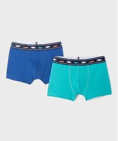GEMO Boxers en coton stretch unis avec ceinture fantaisie garçon (lot de 2) Multicolore
