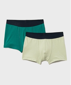 GEMO Boxers en coton stretch à motifs voitures de course garçon (lot de 2) Vert