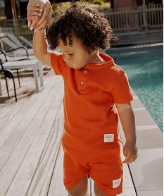 GEMO Tee-shirt en maille nid dabeille bébé garçon Orange