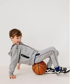 GEMO Pantalon de jogging avec poches zippées garçon gris standard