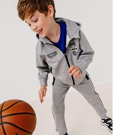 GEMO Sweat de sport zippé à capuche garçon gris standard