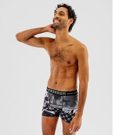 GEMO Boxer microfibre douce imprimée homme - Freegun noir standard